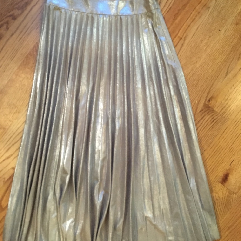 Zara midi skirt gold